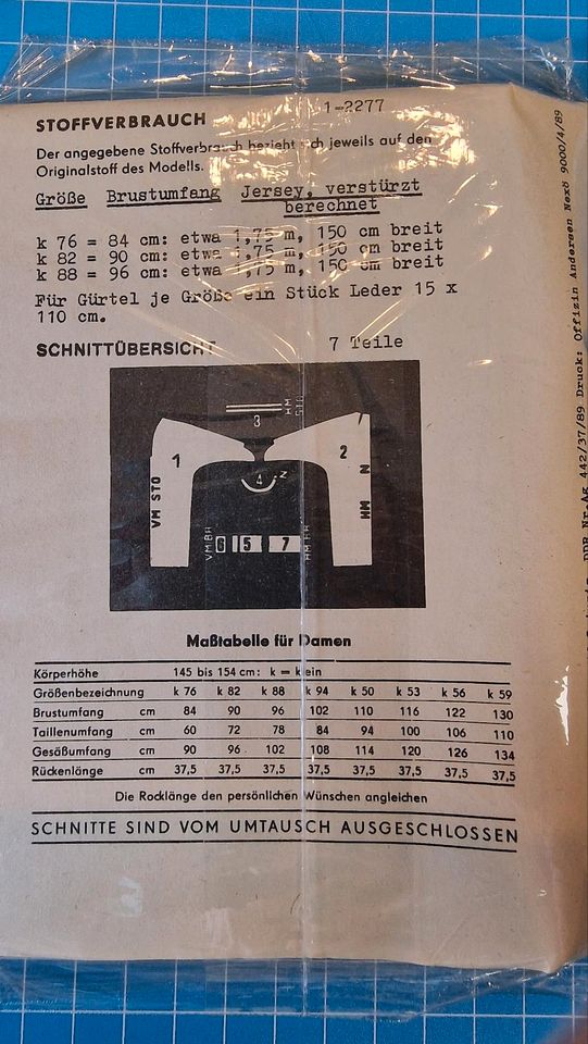 Schnittmuster unbenutzt in OVP DDR neue Modelle in Bürgel