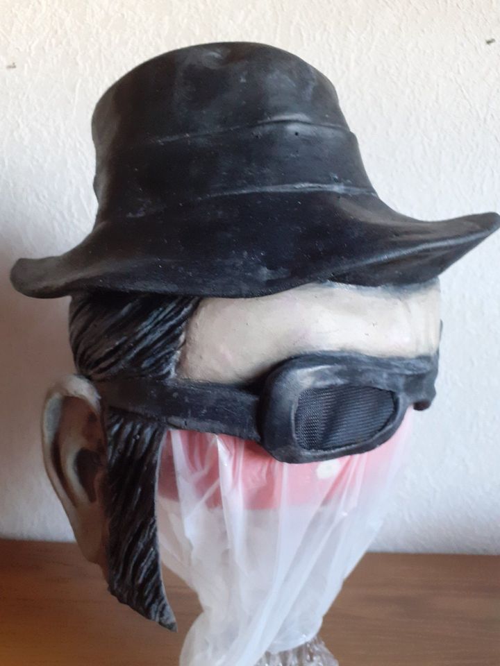 2x Gesichtsmaske Hut u. Brille Halbmaske Haubenmaske Maske Kostüm in Riegelsberg