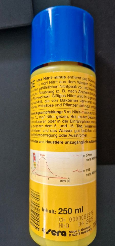 Sera Nitrit minus Nitritentferner verhindert Nitrit-Peak 250ml in Bergisch Gladbach