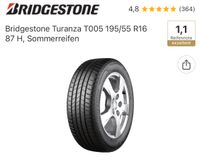 2x Sommerreifen Bridgestone Turanza T005 195/55 R16 87H Baden-Württemberg - Mannheim Vorschau