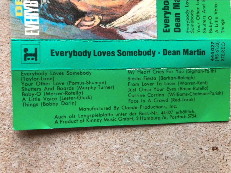 Musikkassette Dean Martin Everybody loves somebody in Ratingen