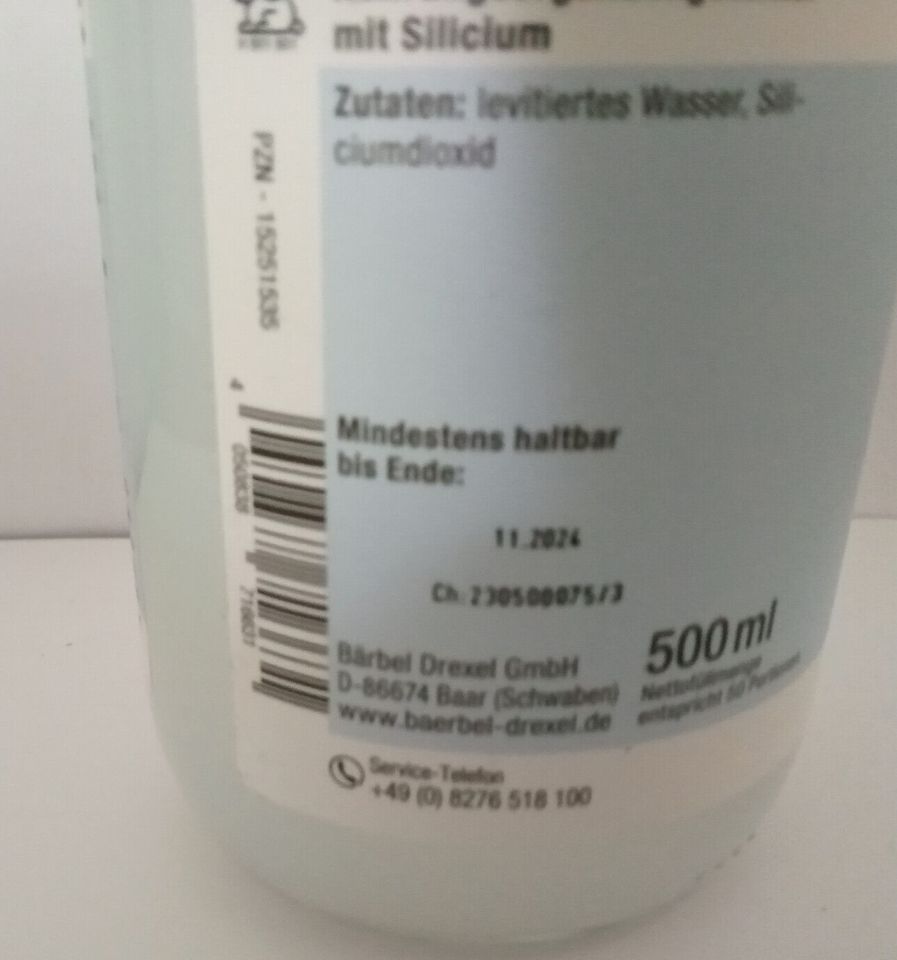 BÄRBEL DREXEL Aqua Silicia Sondergröße 500ml MHD 11/2024 in München