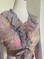 Lila Sommer-Top mit Print, Größe M Berlin - Rummelsburg Vorschau