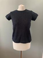 Dunkelblaues T-Shirt in Strickoptik, Gr. S Brandenburg - Geltow Vorschau