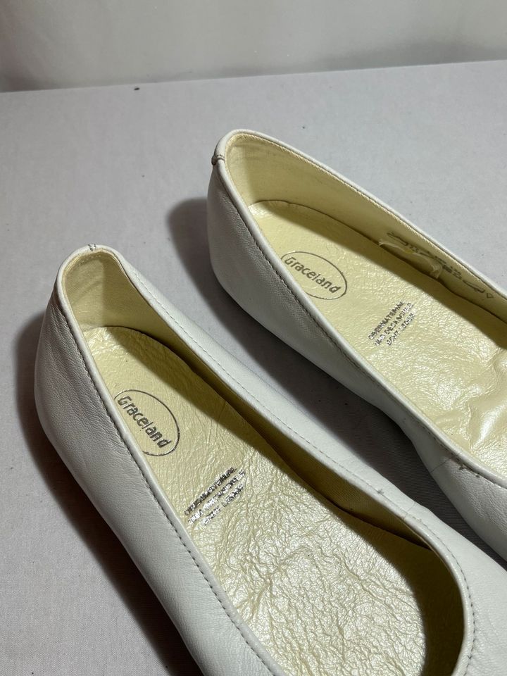 Graceland Ballerinas Slipper Damenschuhe Leder Weiß Gr 37 NEU in Sankt Augustin