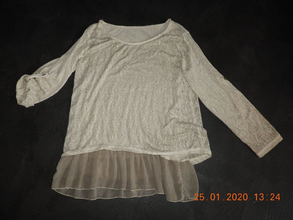 beige Bluse Langarm Schirt Gr. 40 L in Berlin