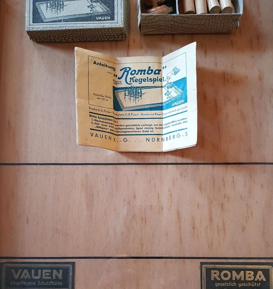 Romba Tischkegelspiel von Vauen aus den 50er Jahren in Volkach