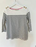 Boden Shirt Oberteil kabgarm weiß blau gestreift Baumwolle Baden-Württemberg - Rheinstetten Vorschau