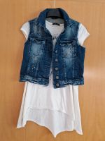 Set von Sisley: T-Shirt und Jeans-Weste Gr. 150/160 Sachsen - Borna Vorschau