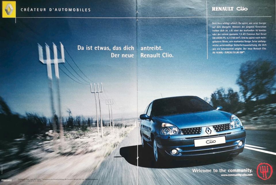Renault Clio 2 Reklame Berichte 2,0 16V Sport V6 1,5 dci 1,2 in Hanau