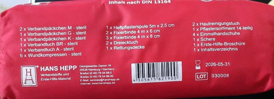 Verbandtasche nach DIN 13164 (Stand 2022) in Krefeld
