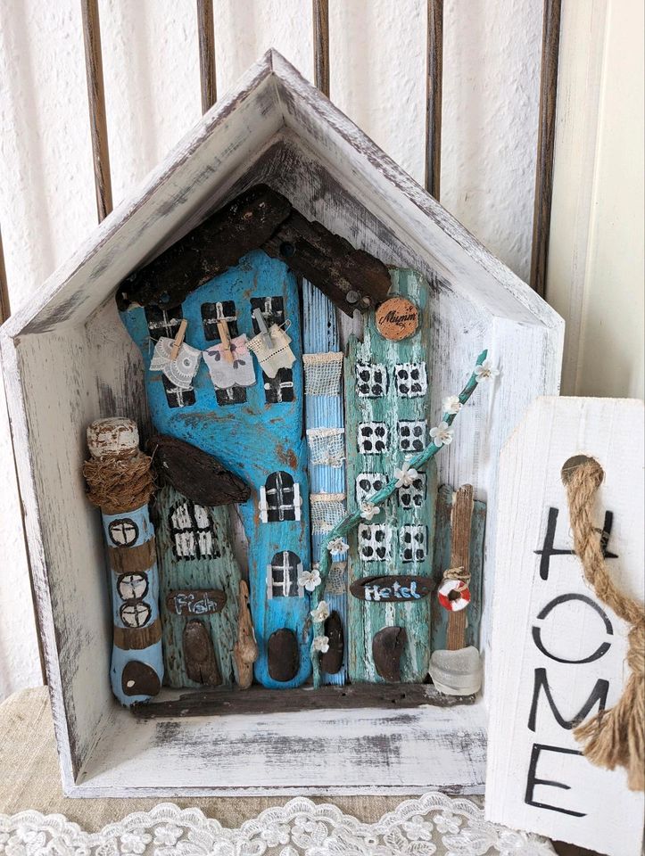 Treibholz Haus mit Fischerdorf - Handmade Unikat - Shabby chic in Glienicke/Nordbahn