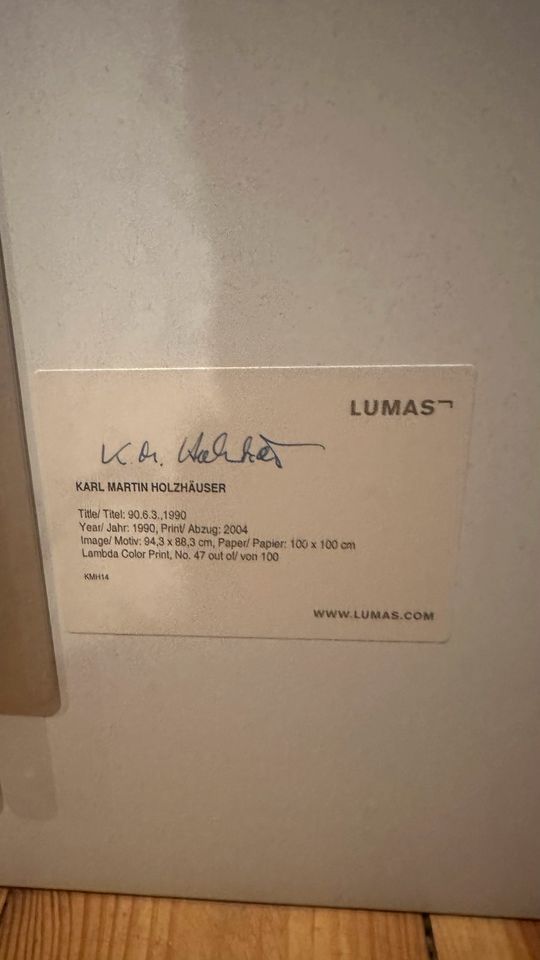 Lumas limited edition Karl Martin Holzhäuser 90.6.3, 1990 in Berlin