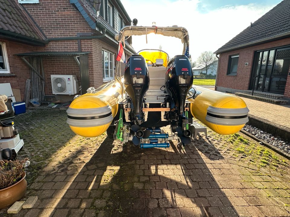 RIB Schlauchboot Pischel Hypalon Doppelmotor in Xanten