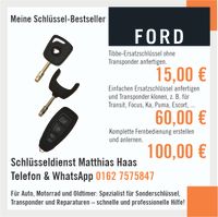 Ford Schlüssel fräsen, nachmachen bzw. kopieren z.B. Transit Focus Fiesta F-MAX Galaxy B-MAX S-MAX Bayern - Bayreuth Vorschau