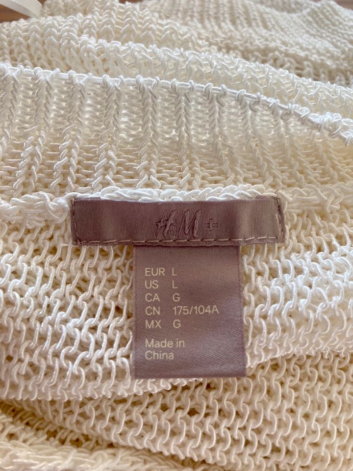 H&M Sommerpulli Strick kurzärmlig Creme Gr. L in Steinhagen