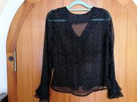 Dünne Volantbluse schwarz mit Silber von Yessica Gr. 40 wie neu Thüringen - Sonneberg Vorschau