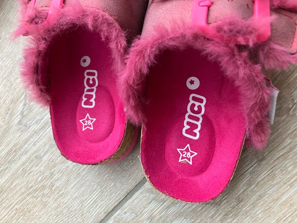 Hausschuhe wie Birkenstock Nici Einhorn pink Plüsch 28 wie neu in Neustadt am Rübenberge