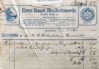 Rechnung Bischofswerda 1913 Ernst Bauer Fahnen Orden Vereine Sachsen - Czorneboh Vorschau