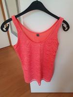 Shirt, ärmellos, koralle, 2-lagig mit Spitzen,Gr. XS Hessen - Usingen Vorschau