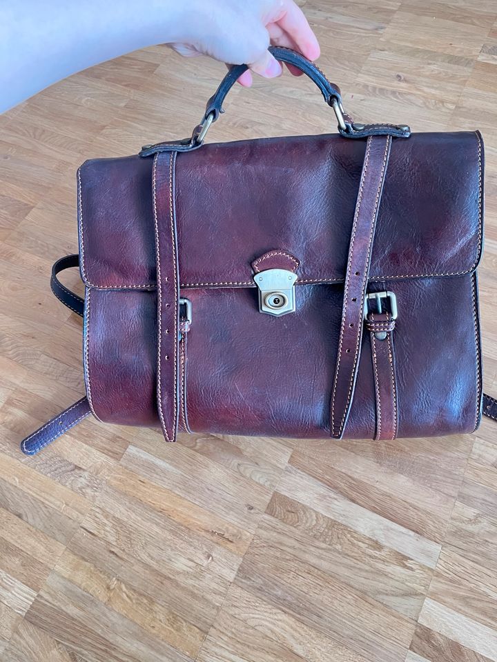 Herren Leder Tasche Rucksack made in Italia in München