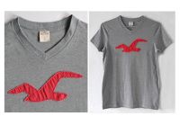 HOLLISTER Tee grau Jeans Applikation Möwe rot V-Neck-Shirt Gr.S Hamburg Barmbek - Hamburg Barmbek-Süd  Vorschau