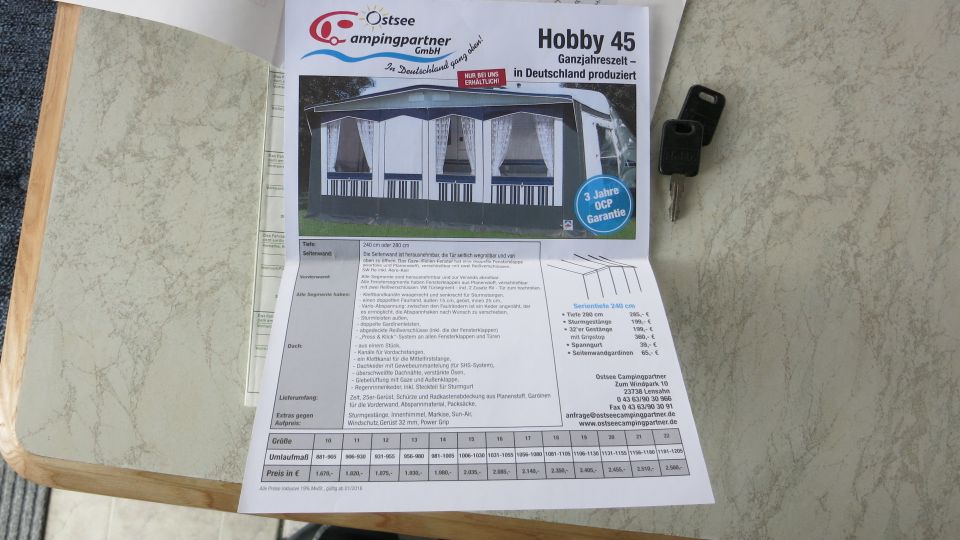 Hobby 555 Excellent mit Vorzelt+Überdach+TV, Standwohnwagen in Lübz