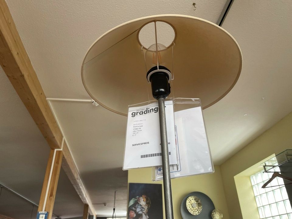 Stehlampe silber-braun Beleuchtung Wohnzimmer Schlafzimmer Lampe in Worms