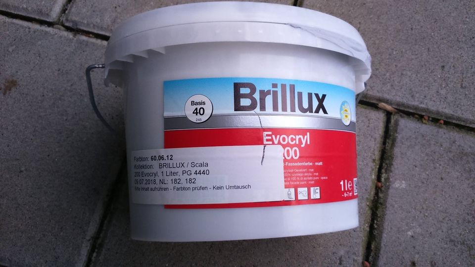 Fassadenfarbe Brillux Evocryl 200 Wunschfarbe 60.06.12 - 950gramm in Offenburg