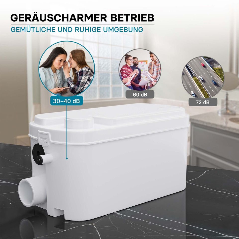 3/1 Hebeanlage 250W mit 3 Einlässen für Dusche u. Waschbecken in