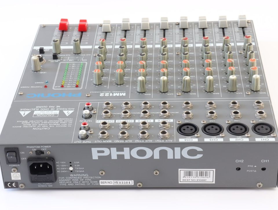 Phonic MM122 - 12 Kanal Mixer + 1 Jahr Gewährleistung in Möhnesee