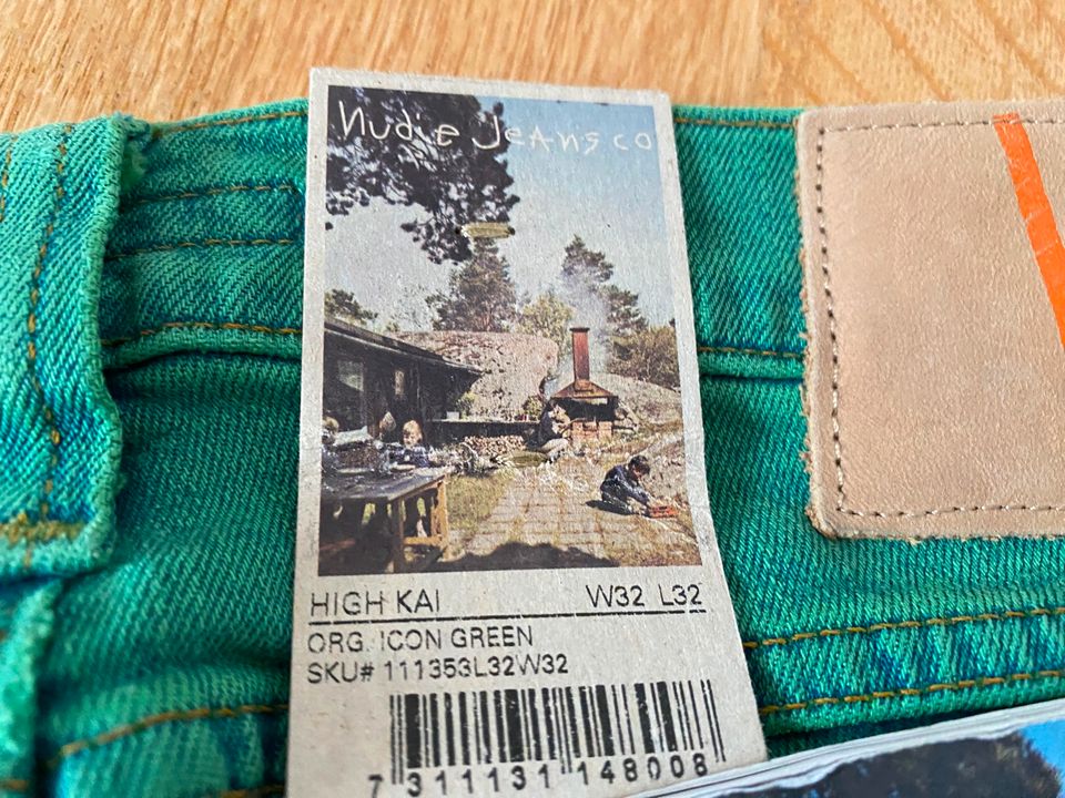 Nudie Jeans High Kai Org. Icon Green W32 L32 Neu in Berlin