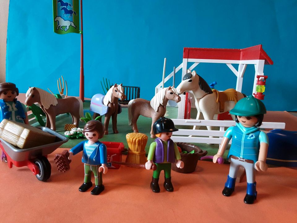 Playmobil, Reiterhof, Pferdewiese, Pfleger, Pony, Kinder in Bad Bentheim