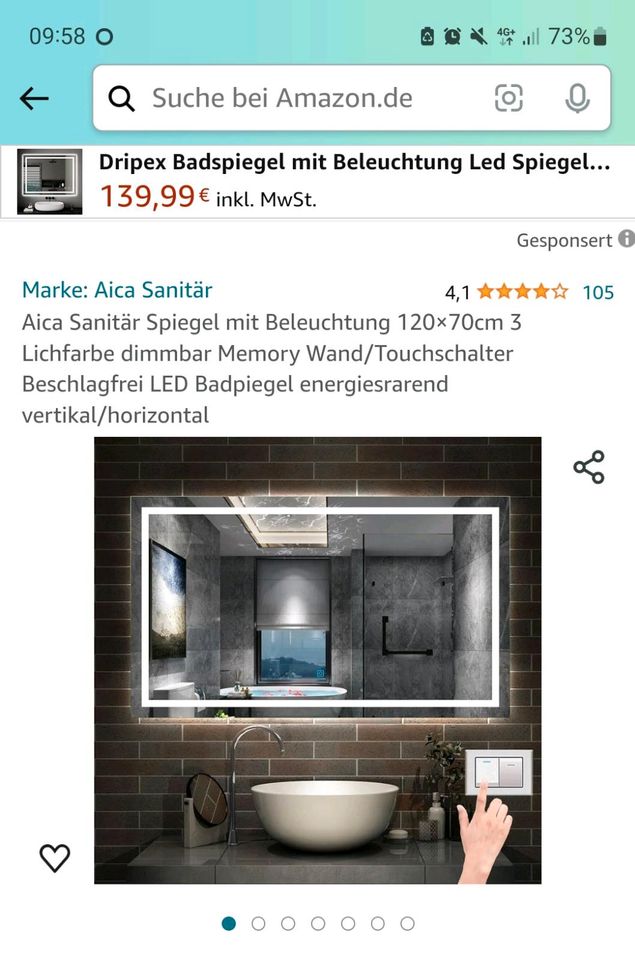 Spiegel mit LED Licht in Schwedt (Oder)