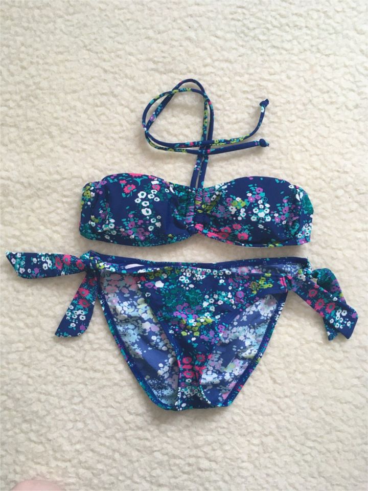 NEU - S. Olliver Bikini, Blumen, blau weiß - Gr. XS / 34, A / B in Mietingen