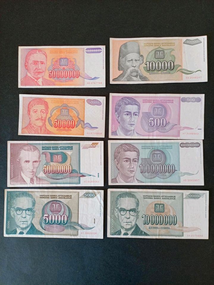 Banknoten Jugoslawien Konvolut Inflation in Freilassing