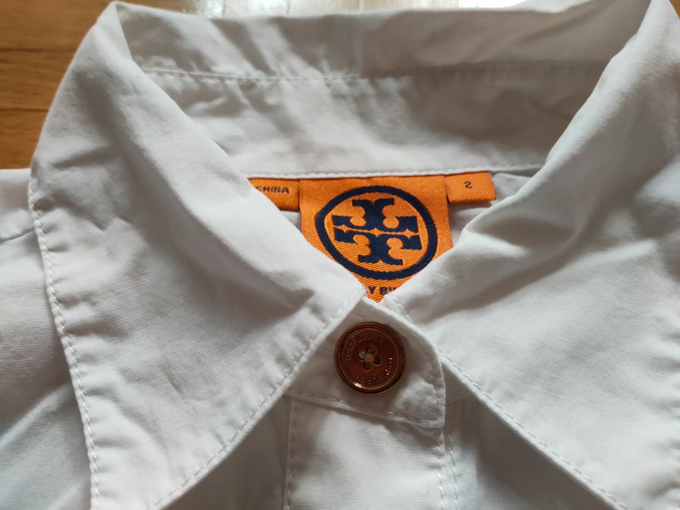 TORY BURCH elegante Sommer Bluse mit 3/4 Arm Logoknöpfe Gr. S in Plochingen