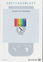 Sonderbriefmarke zum 225.Geburtstag von Joseph v. Fraunhofer Bayern - Emmering Vorschau