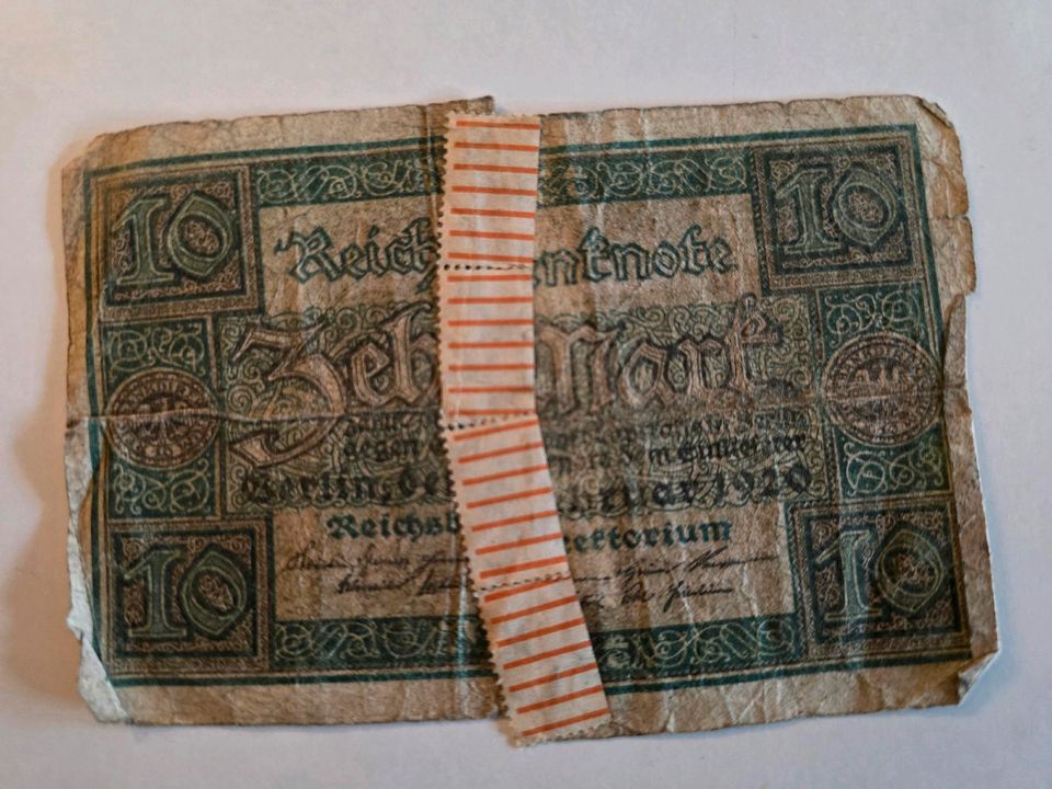 114 Jahre alte Reichsmark Reichsbanknote in Hohe Börde