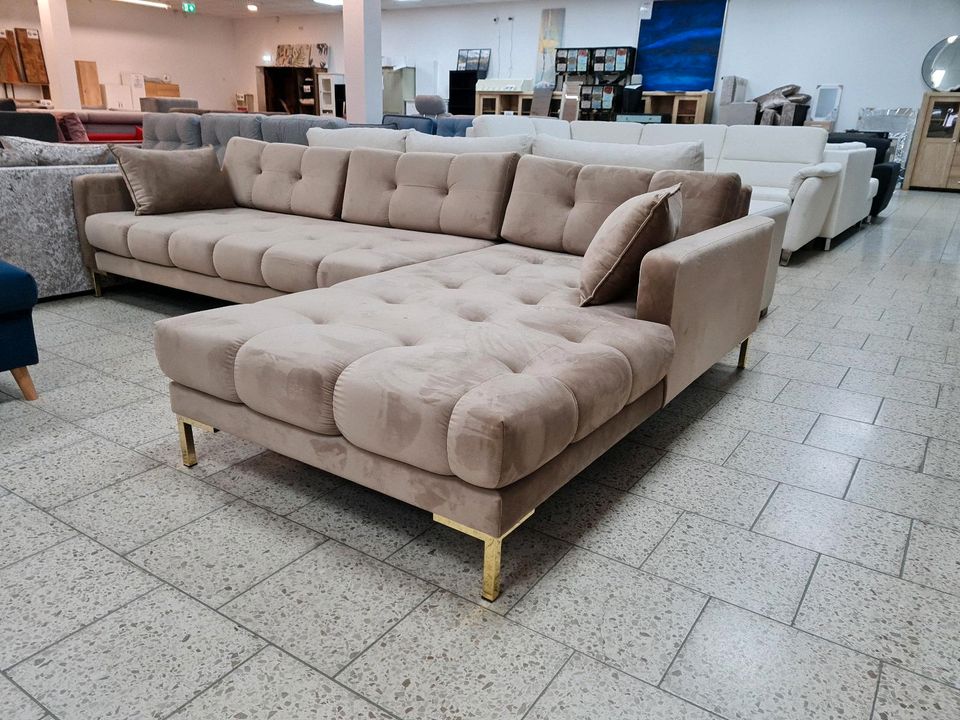 Sofa Couch Ecksofa Samt Möbel Polster UVP 1799€ in Herbstein