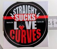 Kurvx straight sucks - Love curves Aufkleber Sticker Essen - Essen-Borbeck Vorschau