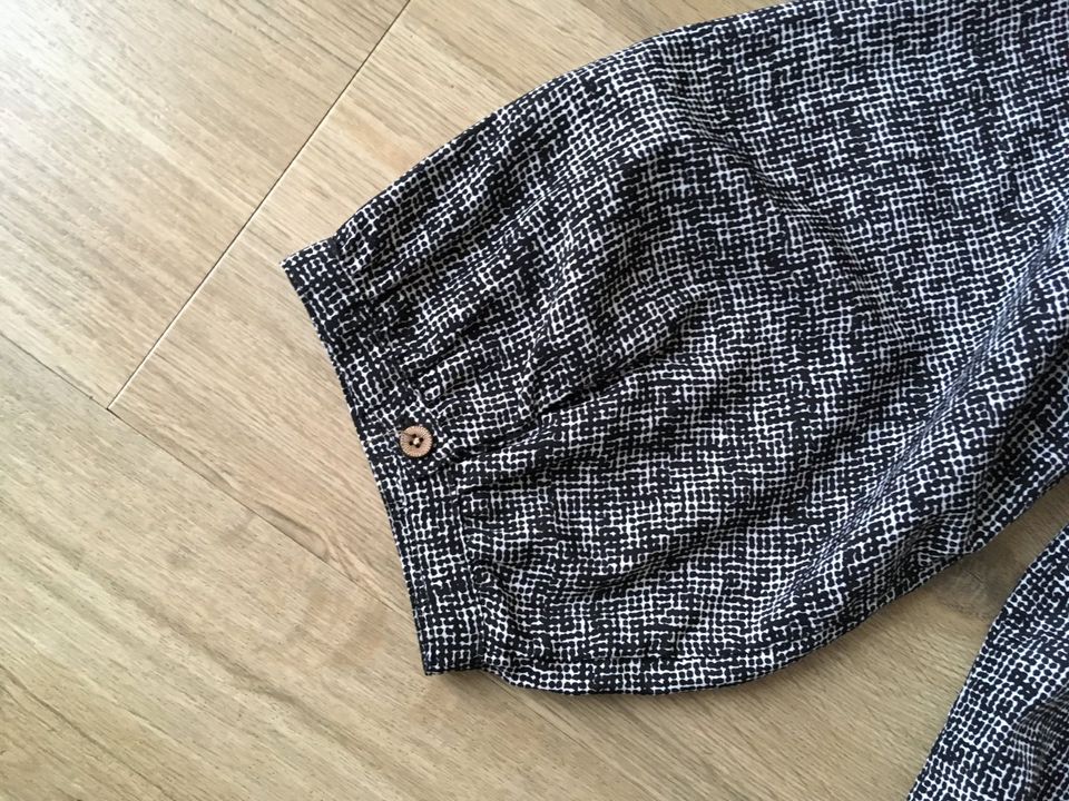 OPUS gemusterte 3/4-Arm Bluse, Schwarz-Weiß, Gr. 38 in Witten