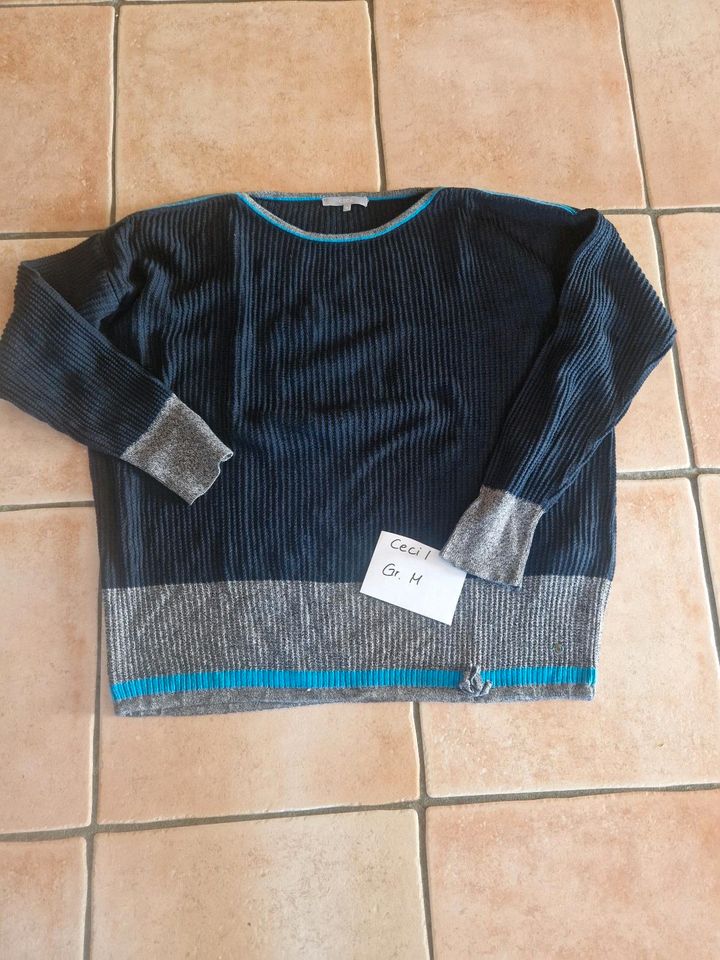 Feinstrickpullover blau cecil M in Erlenbach am Main 