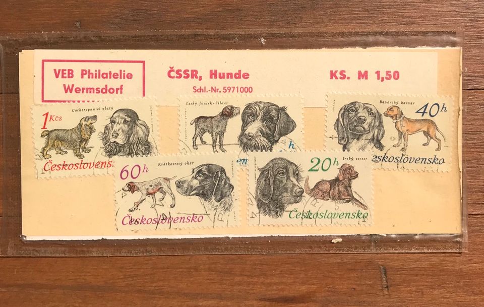 Briefmarken ČSSR, Hunde in Herrnhut