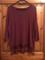 NEU Shirt Bordeaux weinrot Fransen 36 Spitze Hippie Boho Ethno Sachsen-Anhalt - Bördeland Vorschau