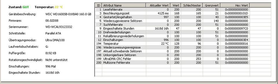 IDE Festplatte WD WD1600SB 7200U/min Server-Platte neuwertig in Schwerin