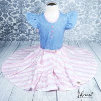 Handmade Kleid Drehrock Tellerrock Blau / Rosa * Wunschgröße Brandenburg - Biesenthal Vorschau