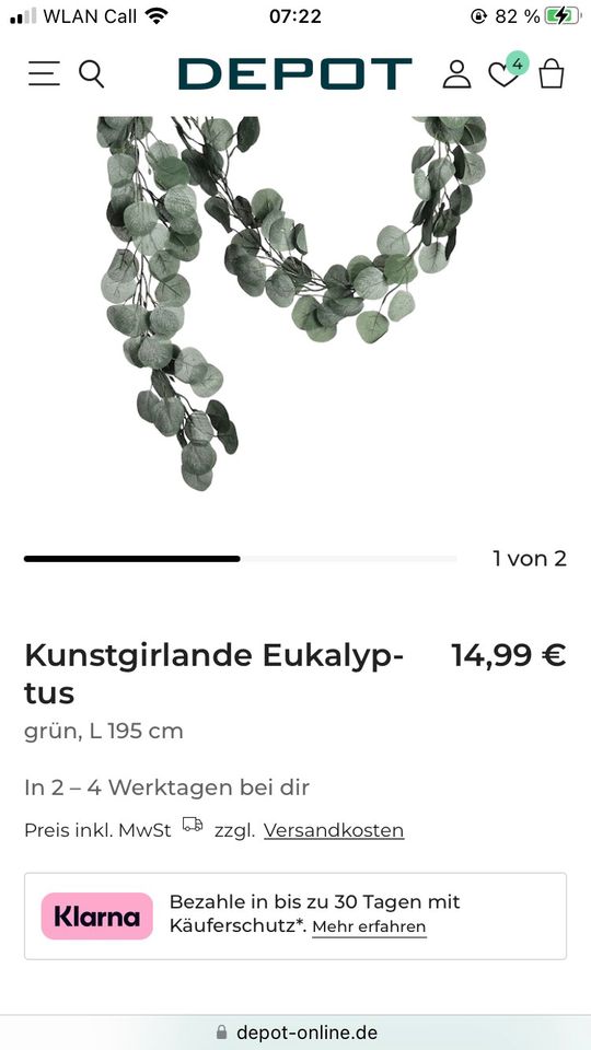 Kunstgirlande Eukalyptus in Düsseldorf