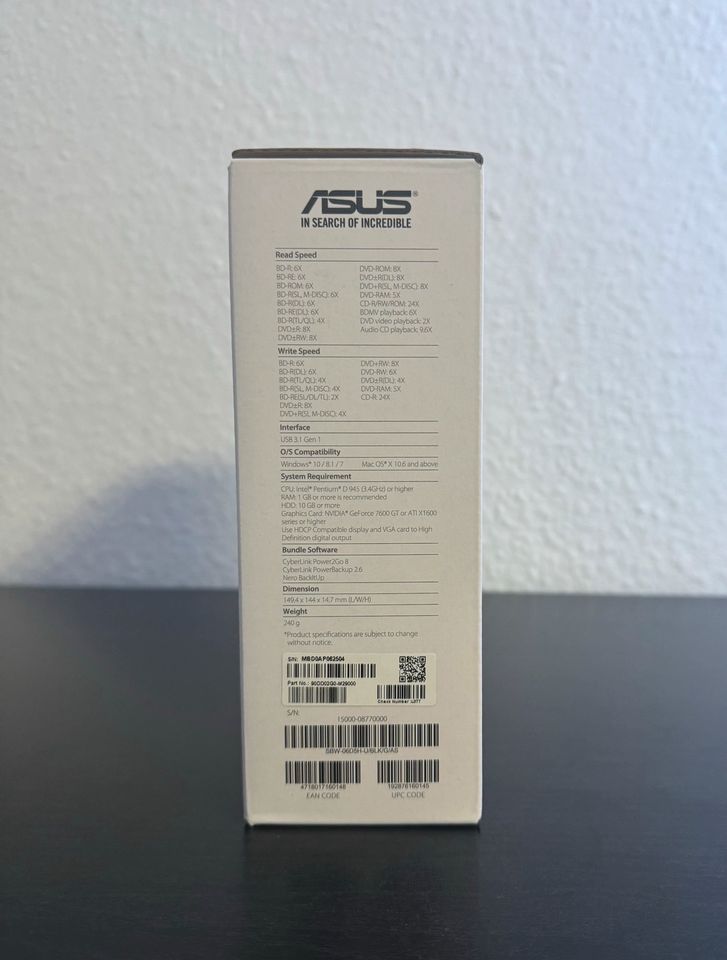 ASUS SBW-06D5H-U tragbarer USB 3.1 Gen 1 Blu-Ray-Brenner in Arnsberg