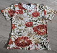 T Shirt floral Blumen Schrift Glitzer 38 40 Damen Baden-Württemberg - Bad Teinach-Zavelstein Vorschau